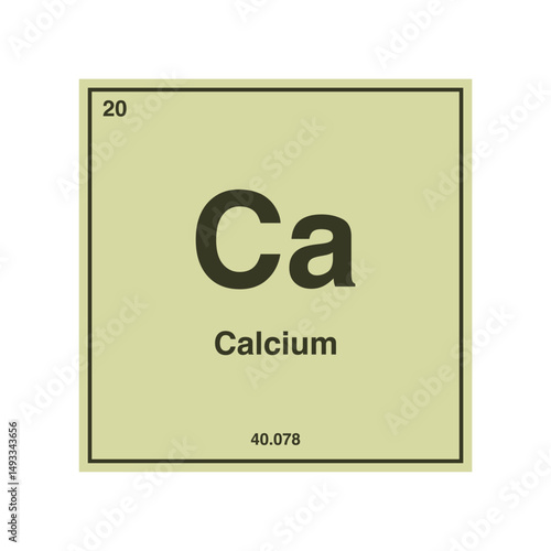 calcium periodic vector isolated on transparent background