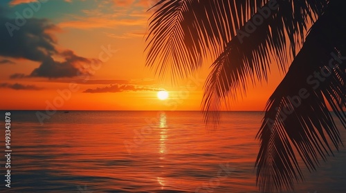 Wallpaper Mural Sunset over the calm ocean waters Torontodigital.ca