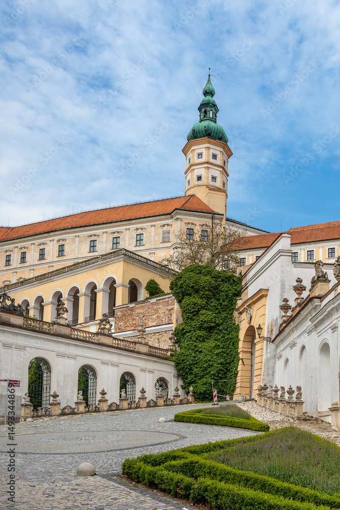 Naklejka premium The ancient city center of Mikulov in South Moravia, Czech Republic