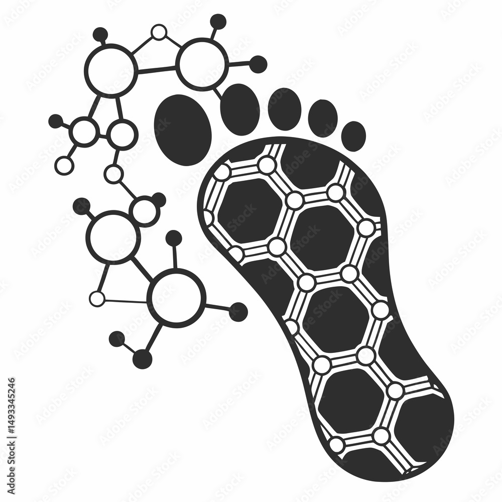 Obraz premium Footprint molecular structure science technology innovation