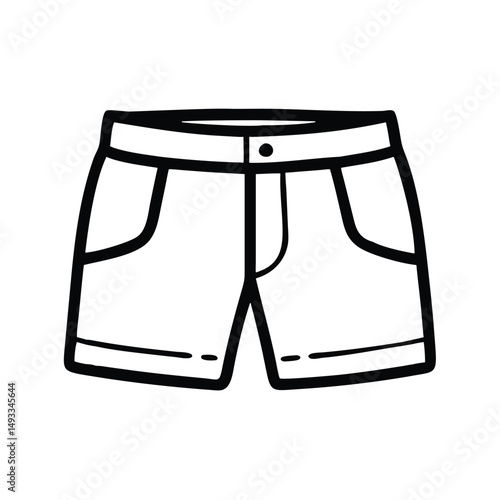 Summer Wear Shorts Vector in Clean Line Art.
