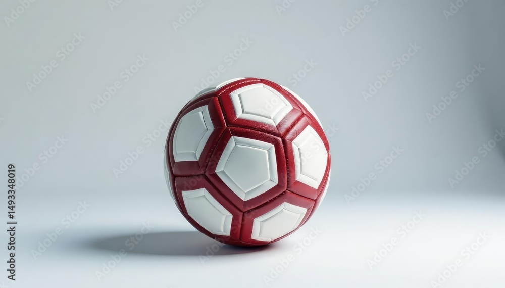 Fototapeta premium Perfectly centered football against pure white backdrop , object, design, clean