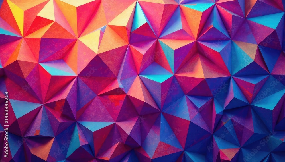 Fototapeta premium Repeating triangular shapes forming a vibrant mosaic, shapes, shape, abstract