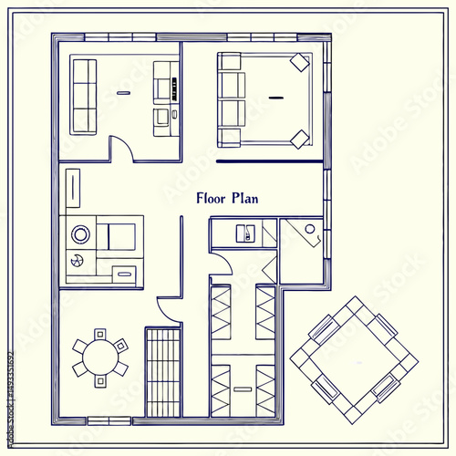 Modern house floor plan architectural blueprint design