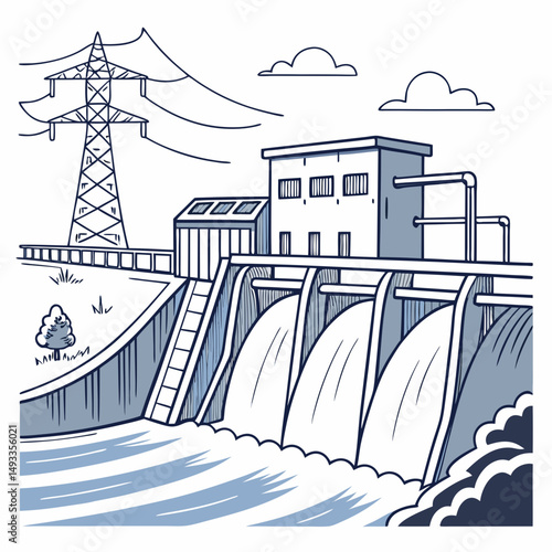 Hydroelectric dam power generation renewable energy source