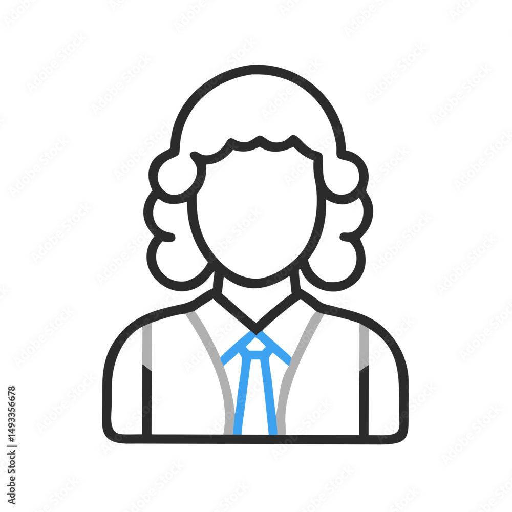 Professional female judge icon cutout transparent background Professional female judge icon cutout transparent background