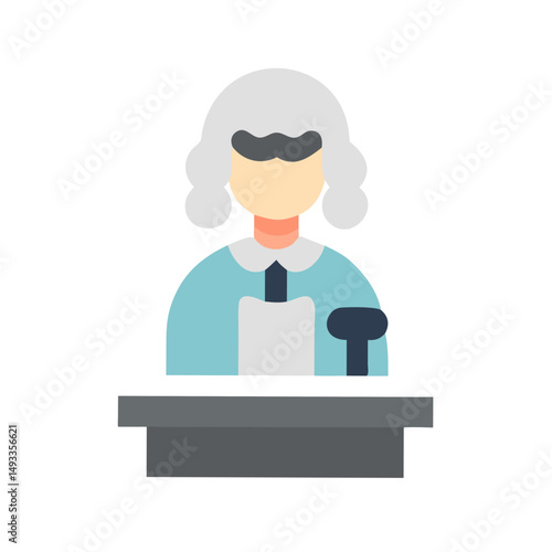 Professional judge icon cutout isolated on white background