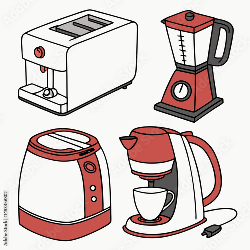 Kitchen appliances espresso machine blender toaster coffee maker
