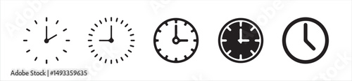  Time and Clock icons set. Clocks icon collection design. clock icon symbol, Victor illustration Eps 10.