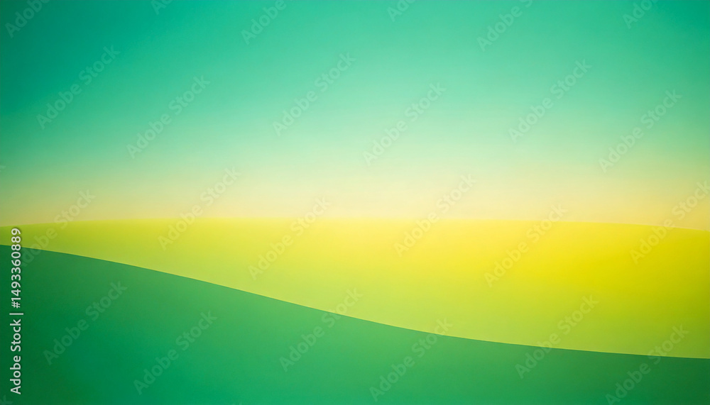 Obraz premium Abstract Minimalist Landscape With Gradient Green and Yellow Tones