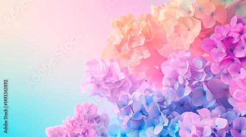 abstract background with bokeh lights with colorful petals