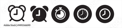  Time and Clock icons set. Clocks icon collection design. clock icon symbol, Victor illustration Eps 10.