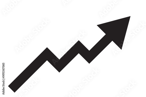 black arrow graph moving up direction