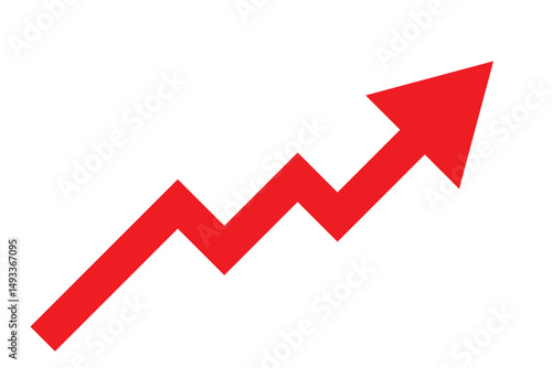 black arrow graph moving up direction