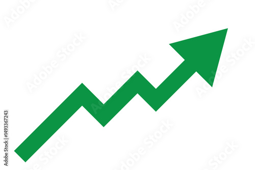 black arrow graph moving up direction