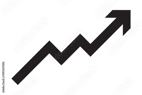 black arrow graph moving up direction
