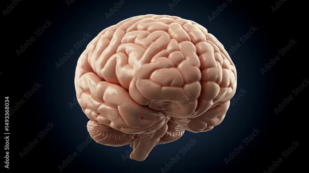 Human Brain Anatomy 3D Model Detailed View Stock Video | Adobe Stock