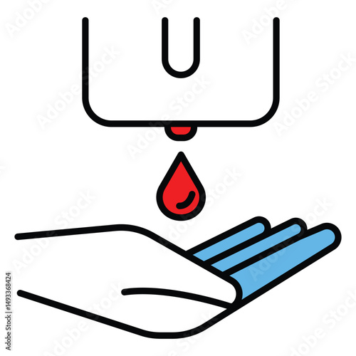 Antibacterial Soap Hand Sanitizer Vector Icon Illustration