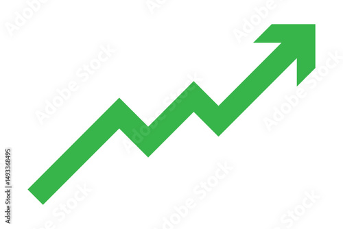 black arrow graph moving up direction