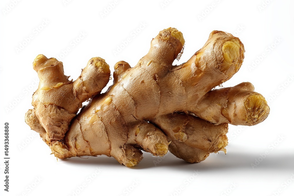 Fresh ginger root on white background. A healthy and flavorful ingredient. Fresh ginger root on white background. A healthy and flavorful ingredient.