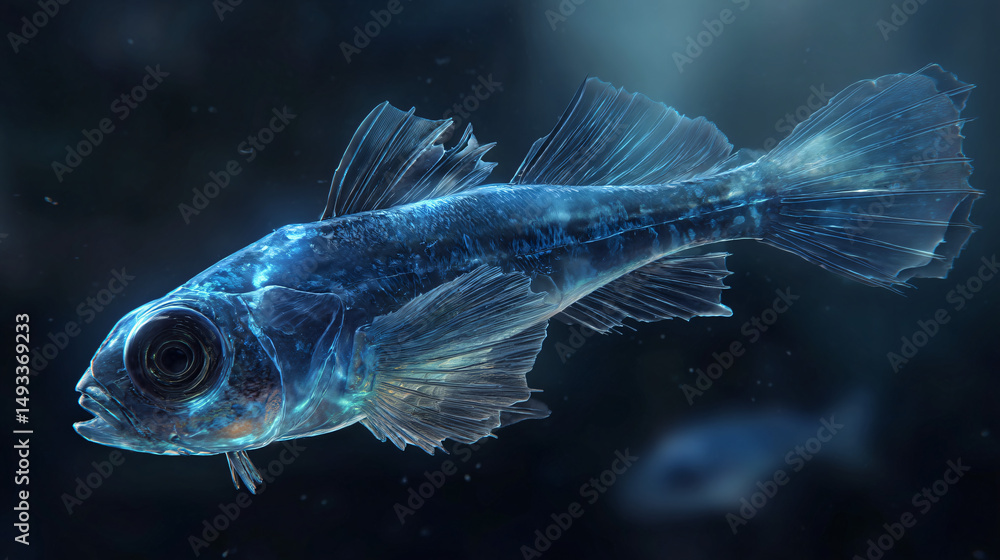lanternfish glowing in dark water lanternfish glowing in dark water
