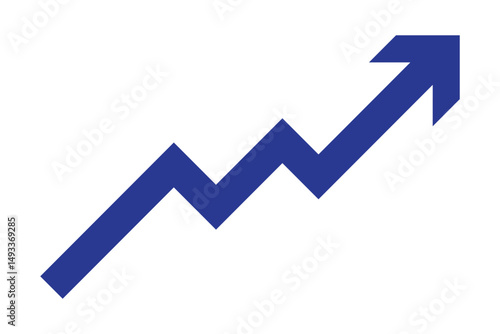 black arrow graph moving up direction