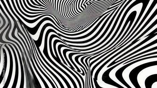 Wallpaper Mural Abstract striped pattern in black and white. Modern, stylish design. Torontodigital.ca