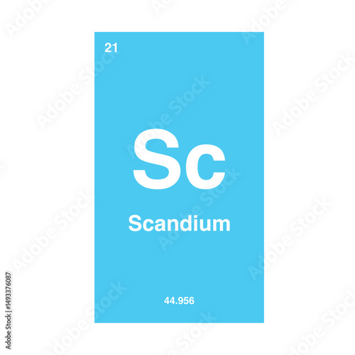scandium periodic vector isolated on transparent background