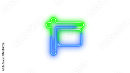 Neon sign hanging icon glowing with transparent background
