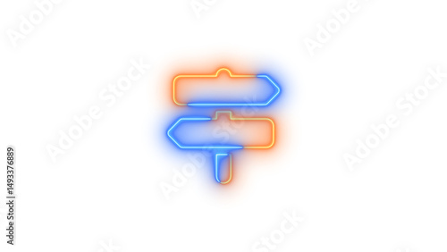 Neon signs post card icon glowing with transparent background