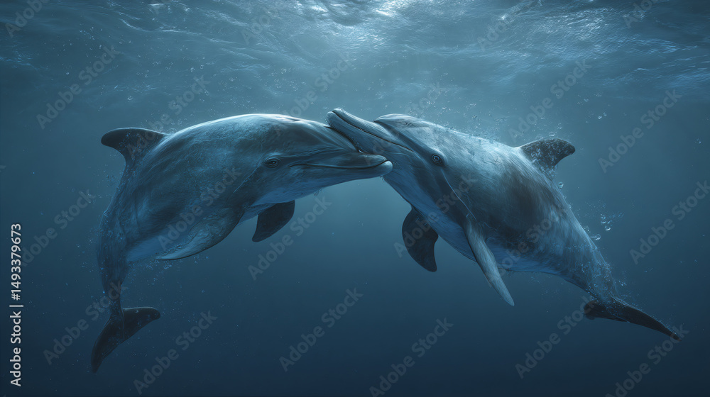 Fototapeta premium marine animals interacting