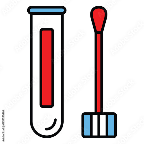 Swab Vector Icon For Virus Testing Procedures