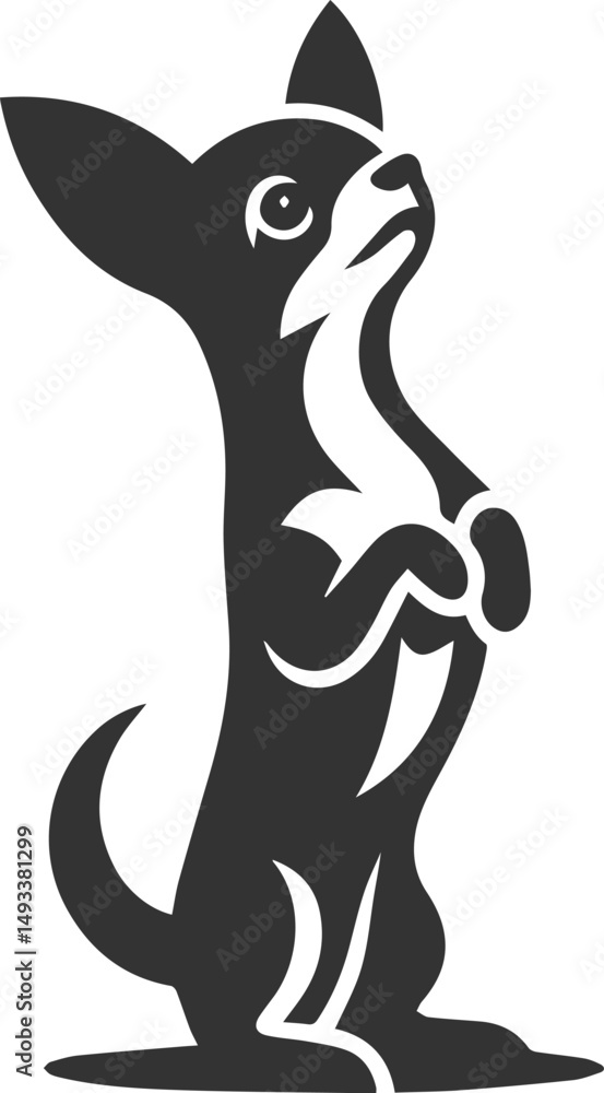 Obraz premium Chihuahua vector animal drawing silhouette