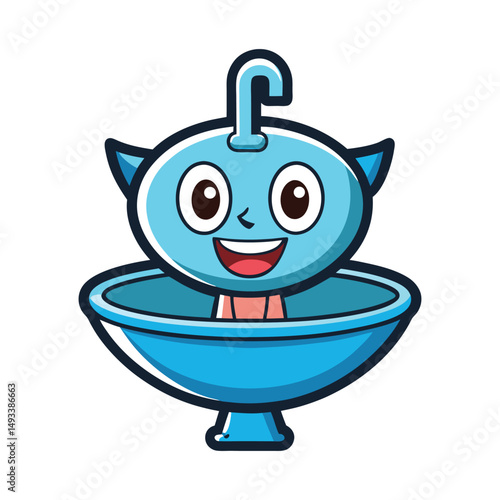 Flat and Minimal Sink logo vector illustration isolated on white background