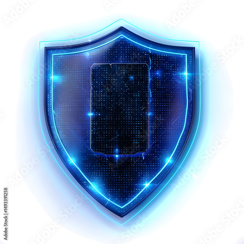 Wallpaper Mural Digital shield icon representing security and protection in modern technology environment Torontodigital.ca