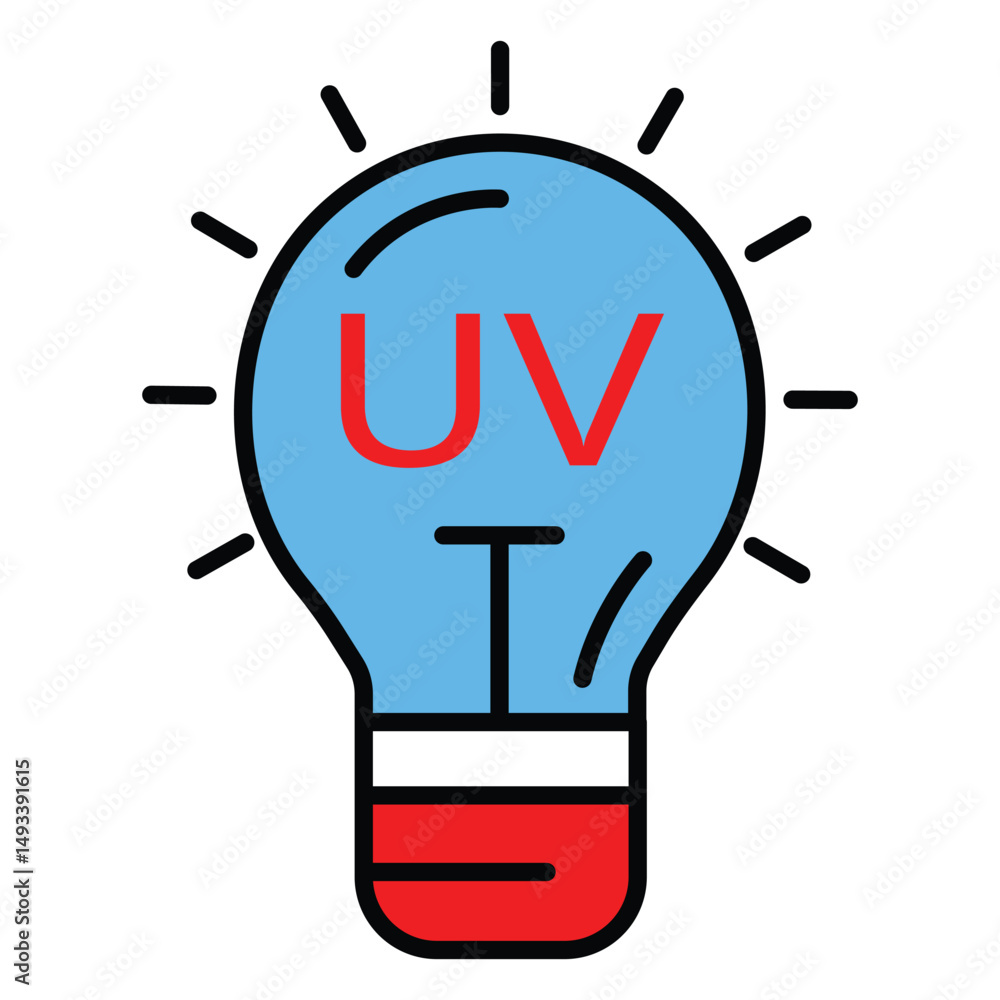 Fototapeta premium UV Light Vector Icon For Virus Elimination