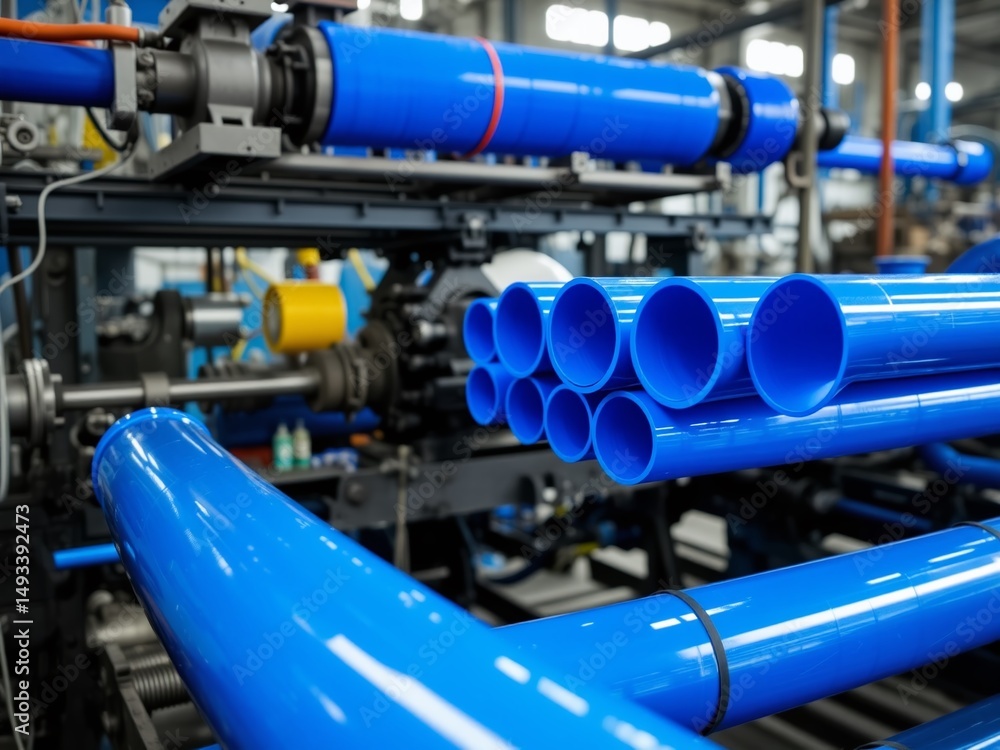 High-Tech Manufacturing of Blue Polyethylene Pipes for Utilities High-Tech Manufacturing of Blue Polyethylene Pipes for Utilities