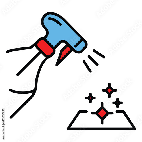 Spray Cleaning Vector Icon For Effective Sanitization