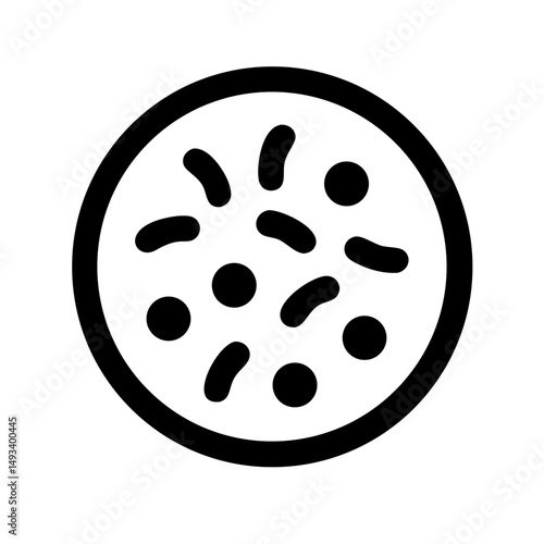 bacteria in petri dish silhouette on transparent background for web and graphic design