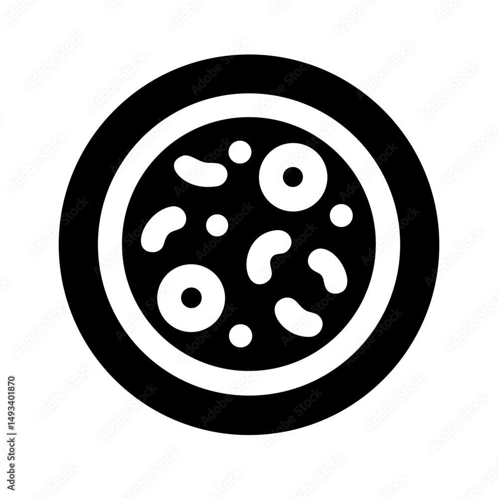 Obraz premium circular bacteria or petri dish silhouette on transparent background for web and graphic design