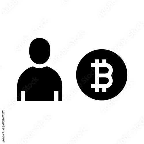 currency exchange bitcoin to dollar silhouette on transparent background for web and graphic design
