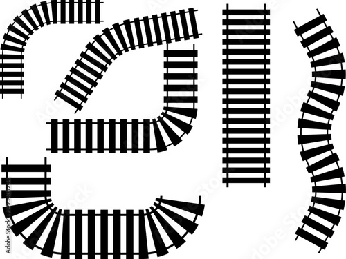 rail line icon. Train symbol. Railway Station. Transportation Sign Collection. Freight Locomotive