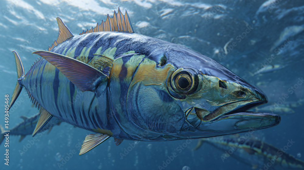 Fototapeta premium pilot fish near large predator