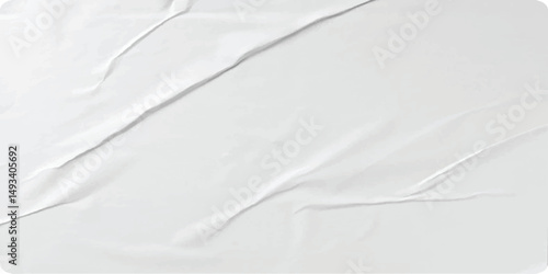 Crisp folded white sheet with clean diagonal creases in vector format, excellent for photorealistic mockups, editorial page layouts, or elegant brochure and stationery compositions