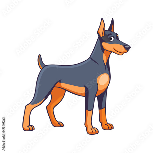 Doberman Pinscher Illustration Silhouette