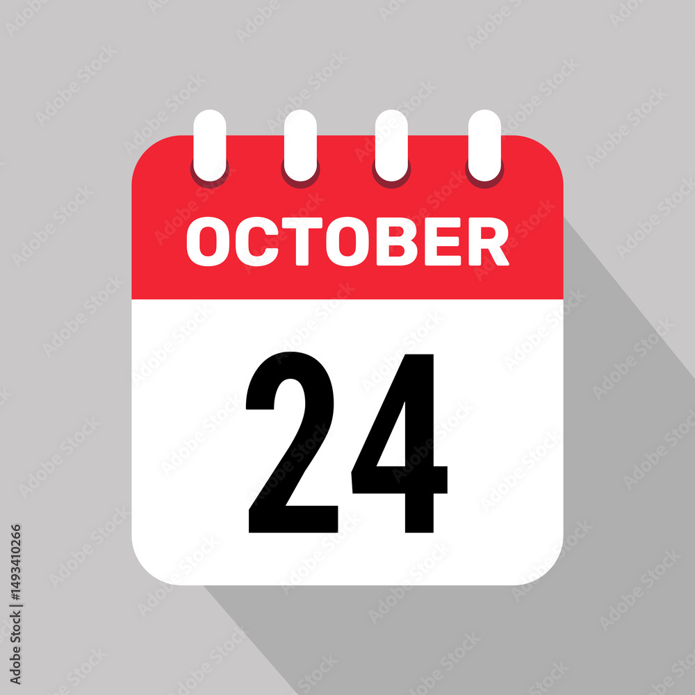 24 october calendar icon vector web page illustration background design. 24 october calendar icon vector web page illustration background design.