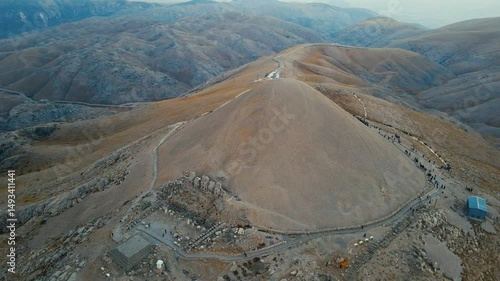 Aerial View Mount Nemrut (a tourist destination in turkey)
