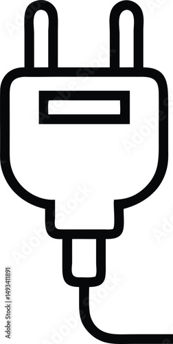 European Power Plug Icon Vector Illustration for Websites and Applications