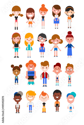 set of avatar cartoon collection for UI mobile Male and female faces. Men and women portraits. collection of colored cartoon character, Different  characters collection. Isolated vector illustration.