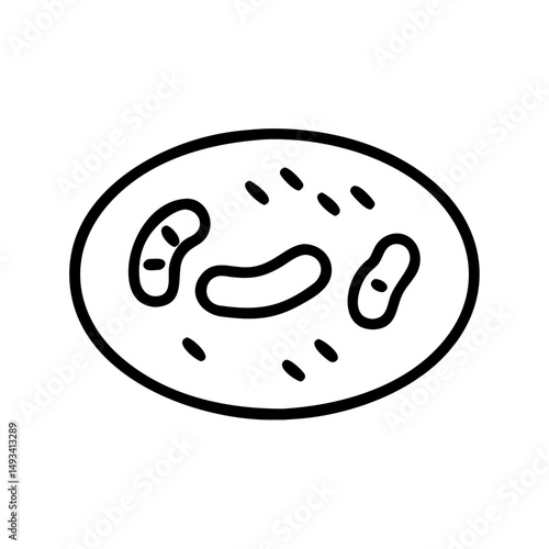 Oval bacteria bacillus on transparent background for web and graphic design